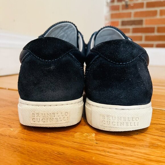 Brunello Cucinelli Leather Suede Corduroy Sneaker EUC Size 42.5 US 9.5 - Picture 8 of 16